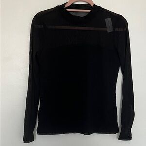 Banana Republic Black Sheer Long Sleeve Blouse